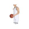 Li Ning Sports Basketball Series Logo Print Striped Round Neck Vest Shorts Set Men Sportswear White AATS003-4