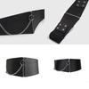Minimalist Faux Leather Waist Belt With Round Circle Decor For Casual Fashion