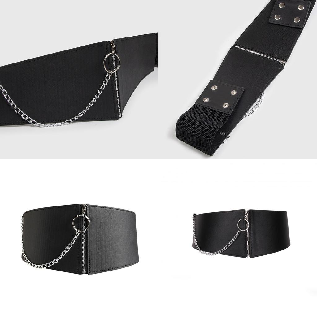 Minimalist Faux Leather Waist Belt With Round Circle Decor For Casual Fashion