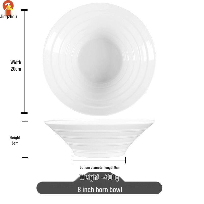 Jingzhou Ceramic 8-inch Soup Noodle Bowl
