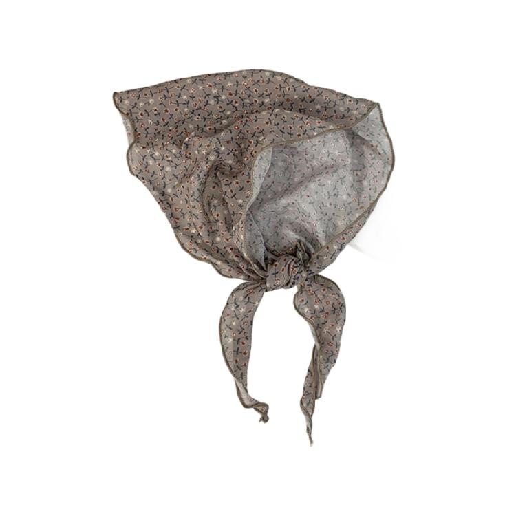 Popular Flower Patterned Head Wrap Breathable Bandana Scarf Thin Neck Cover Women Fashion Accessory Beach Vacation Wear