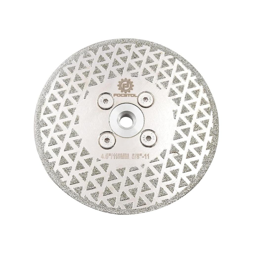 Diamond Cutting Grinding Discs - 4.5''(115mm) Electroplated Double Side Diamond Blade for Granite Marble Procelain Ceramic Tile Quartz 5/8-11 Thread