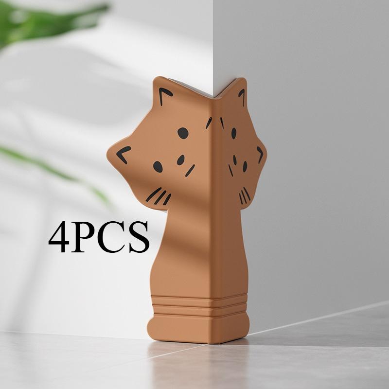4pcs.2025 New Silicone Cartoon Corner Protectors, Full-Wrap Adhesive Guards for Table & Wall, Baby Home Safety Bumpers.