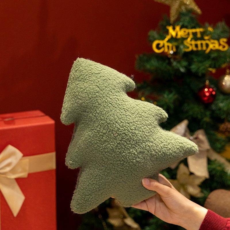 

Christmas Tree Stuffed Throw Pillow Cute Soft Xmas Tree Plush Pillow Doll Decorative Sofa Cushion Home Christmas Party DecorGift 28cm зелёный