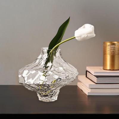Vaso de vidro transparente Vaso criativo, elegante flor minimalista Arte moderna para quarto