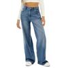 Women's Cat Whiskers Mare's Loose Wide Leg Jeans