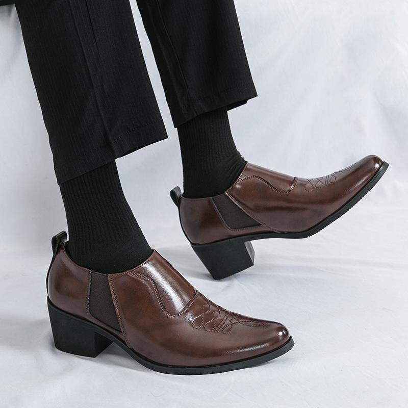 Anti-slip Shoes, Business Shoes, Groom Shoes, Thick-soled Elevated Men's Shoes