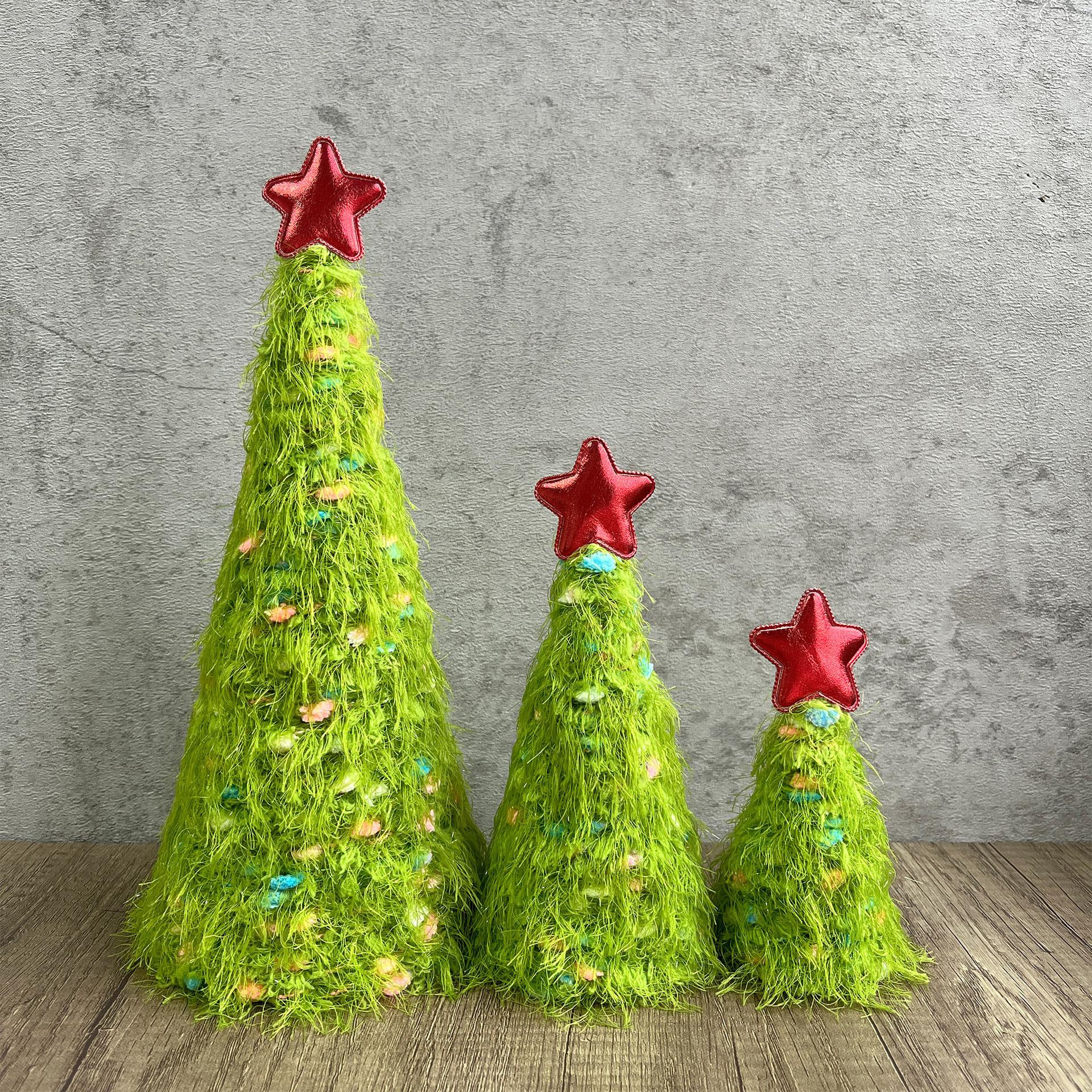 Christmas Table Fireplace Scene Decoration Christmas Grinch Plush Christmas Tree Ornament Fun Colorful Christmas Tree Props New Foam