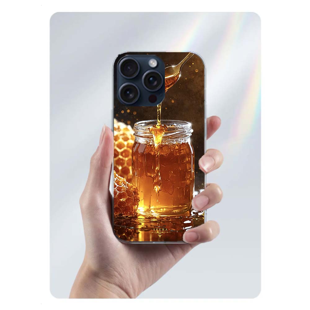 

Golden Honey Dripping From Honeycomb Clear Phone Case For Iphone 17 Air 16 Pro Max 15 Pro 14 Plus 17E 16E 11 13 12 Mini Cover Ca iPhone 17 Pro Max