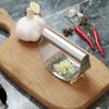 Manual Stainless Steel Garlic Press Set Ergonomic Handle Curved Design Garlic Squeezer Household Rustproofing