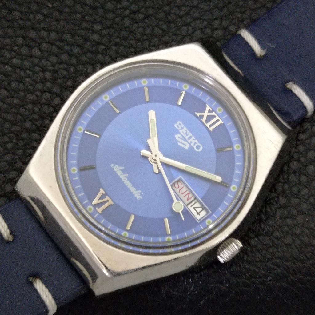 VINTAGE SEIKO 5 AUTOMATIC 6309A JAPAN MENS BLUE COLOR DIAL WATCH a500807-5 R154-a500807
