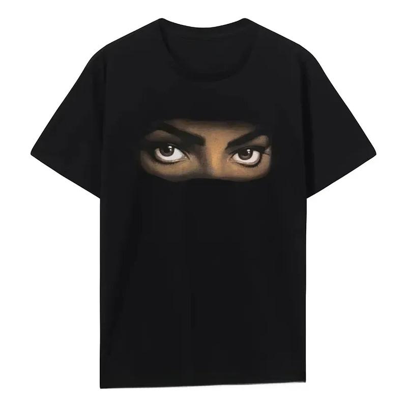 Camiseta Negra Con Estampado De Ojos De Michael Jackson S