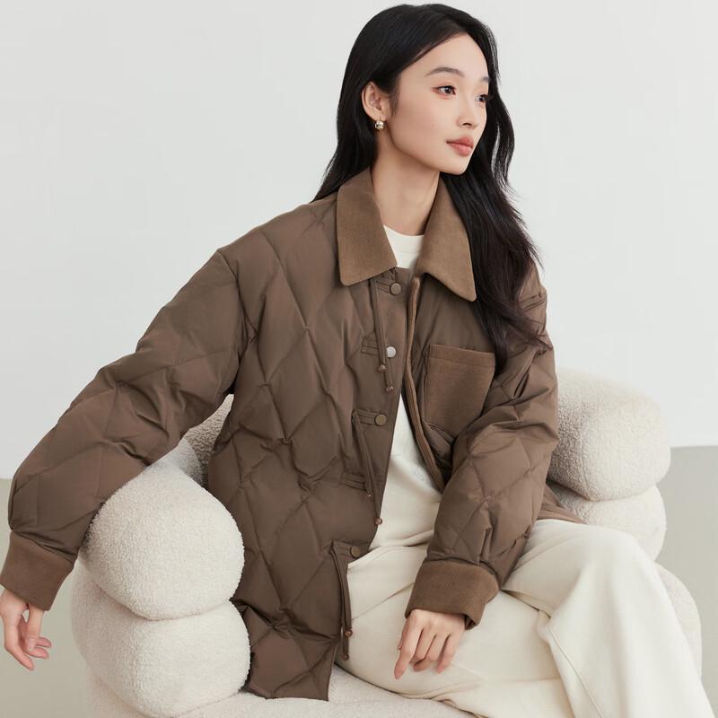 

Elva Island Women s Winter Loose Lapel Short Down Jacket S