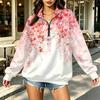 Women's Fashion Printed Half-Zip Sweatshirt, Lightweight Casual Pullover for Everyday Wear
