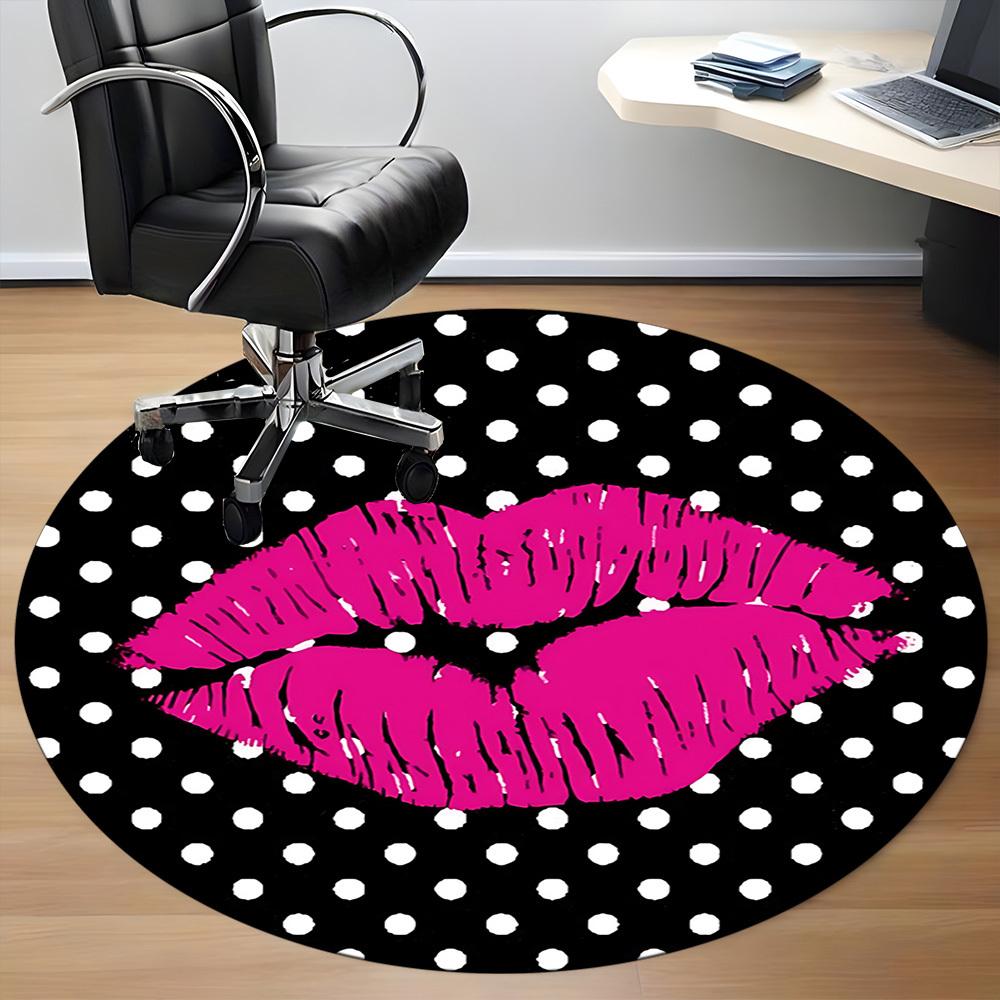 1pc Lips Polka Dot Chair Carpet for Office Machine Washable Rug for Office, Good Gift for Family or Friends yy251225177