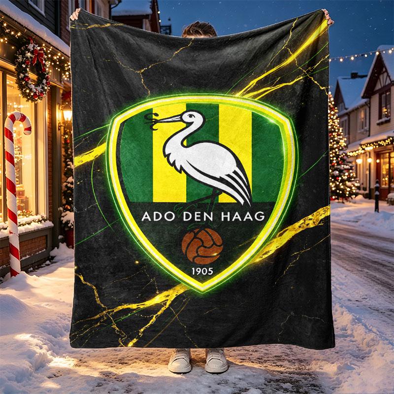 ADO Den Haag Pattern Blanket for Home Decoration, Bed, Sofa, Car Travel, Camping, Suitable for All Seasons, Birthday Christmas Gift