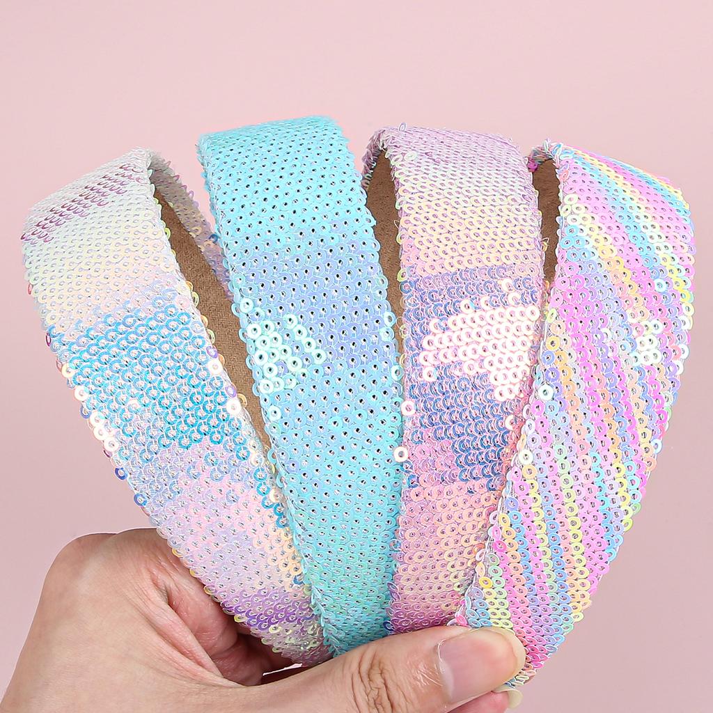 Serre-têtes à paillettes tendance Filles Brillants 3CM Serre-têtes Filles Femmes Serre-têtes Enfants Enfants Décoration de fête Accessoires pour cheveux