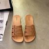 Summer Slippers Women's Outer Wear 2025 New Fashion One-word Buckle Flat-bottomed Slippers Student Seaside Casual Beach Shoes Women