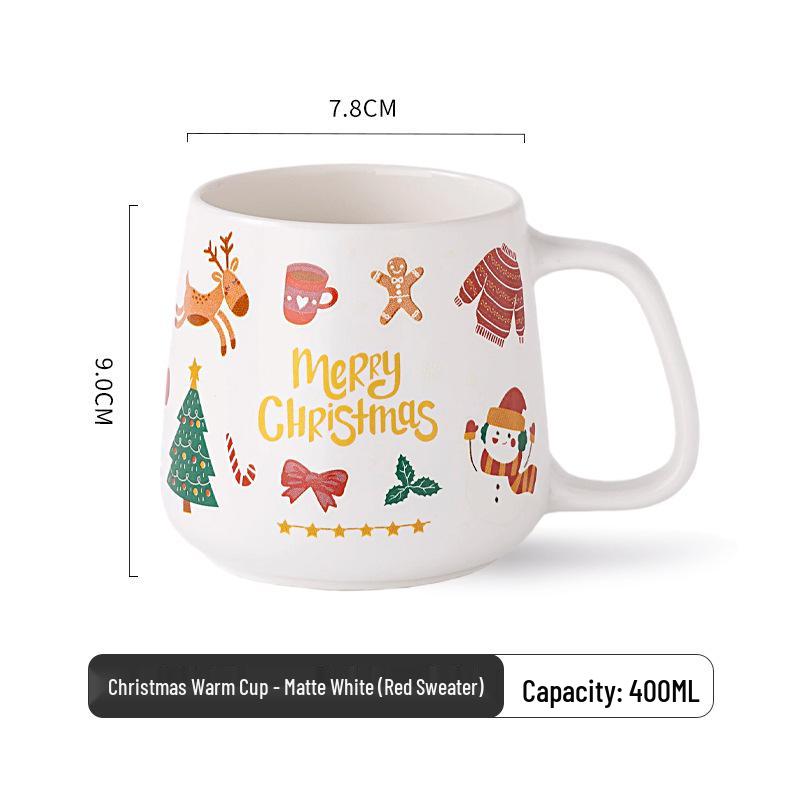 Personalized Christmas Ceramic Mug with Lid and Spoon - Creative Cartoon Design, Perfect for Halloween Gifts