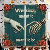 2pcs- Halloween Skeleton Gothic Rose Sign Language Printed Curtains   Pole Bag Curtains   Home Decorations   Room Decorations