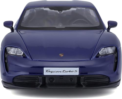 Burago Porsche Taycan 2019 Diecast Model Car, 1/24 Scale, Blue [Imported]