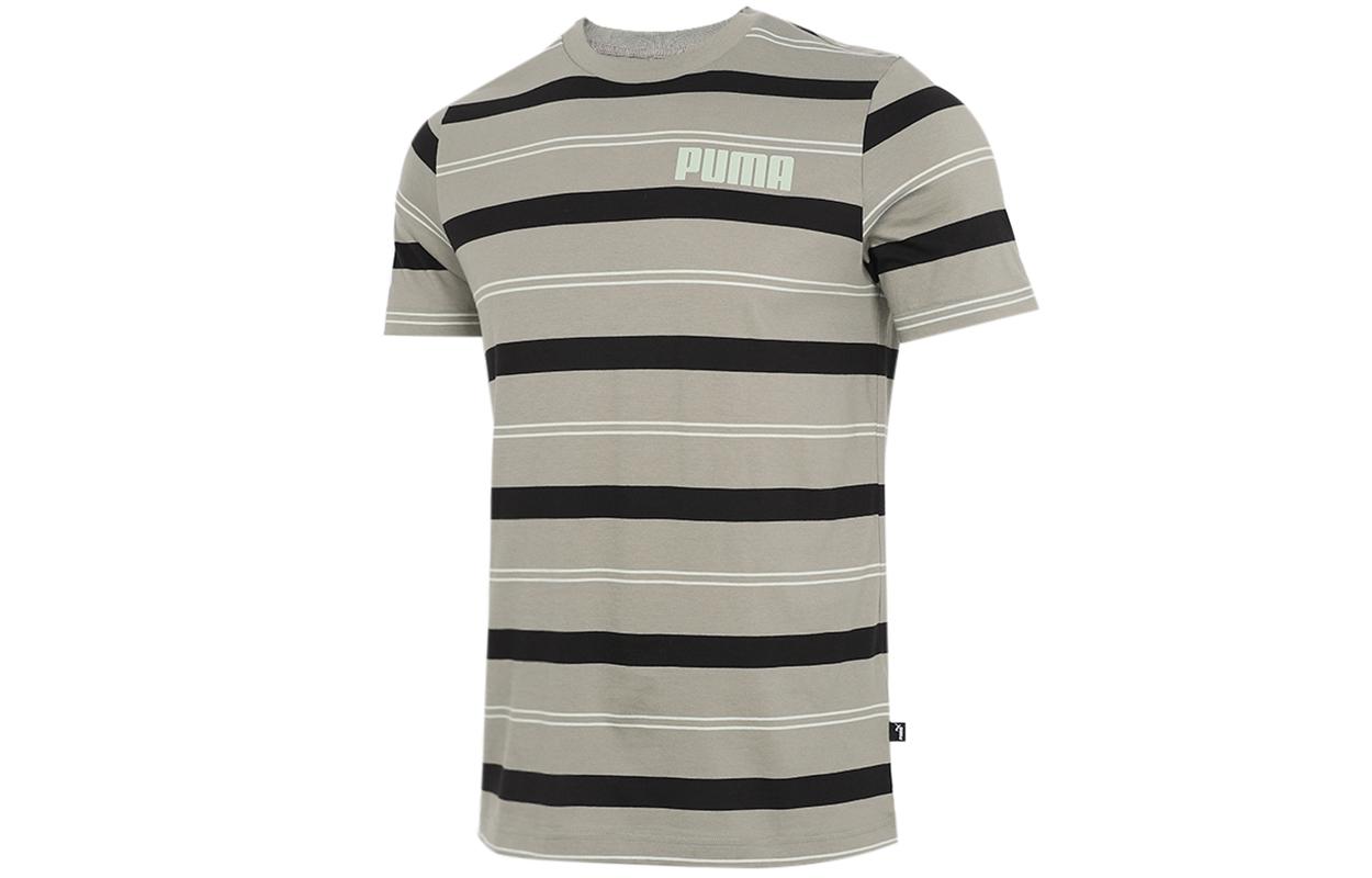 PUMA T Shirts Men s Army Green Crew Neck Moderate Straight Fit 845576-73 L