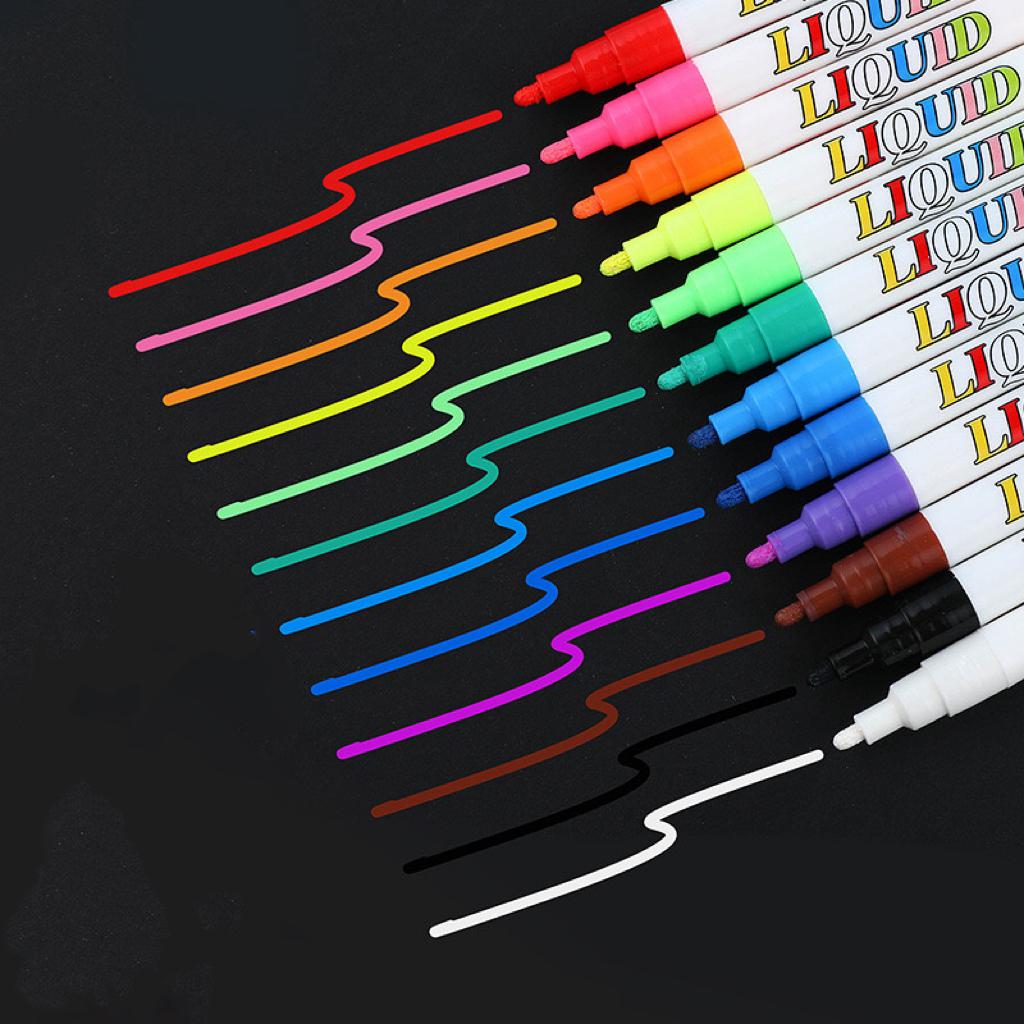 

12 шт. Неоновые маркеры для жидкого мела для классной доски, меловых досок, стеклянных окон, стираемые для автомобилей, пасхальный подарок