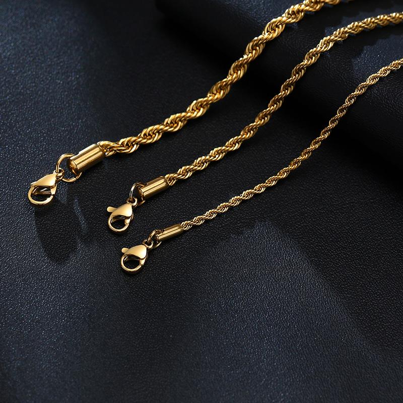 Vnox Unisex Rope Chain Bracelets for Men Women, Stainless Steel Twisted Links Chain Bracelet,Simple Classic Jewelry Gift for Him