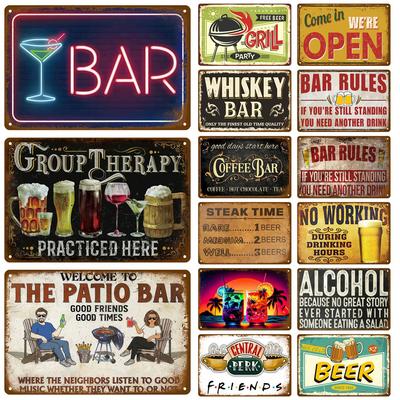 Vintage Zuhause Wein Bier Marken Plakette Blechschild Dekorative Plakette Metallschild Wanddeko Pub Küche Bar Man Cave Club Dekoration