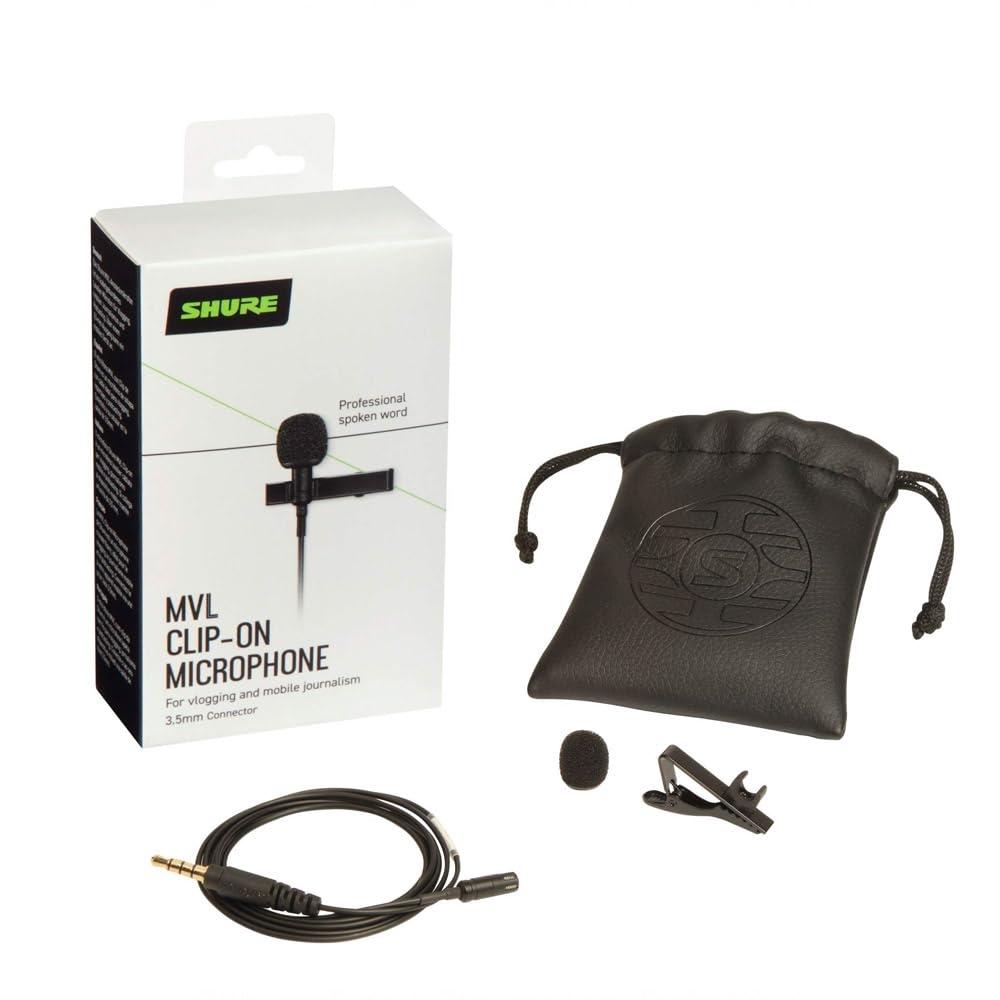 SHURE MVL: Condenser Lavalier Microphone LiveDistribution MOTIV Series MVL-3.5MM[Manufacturer Warranty 2 Years] black