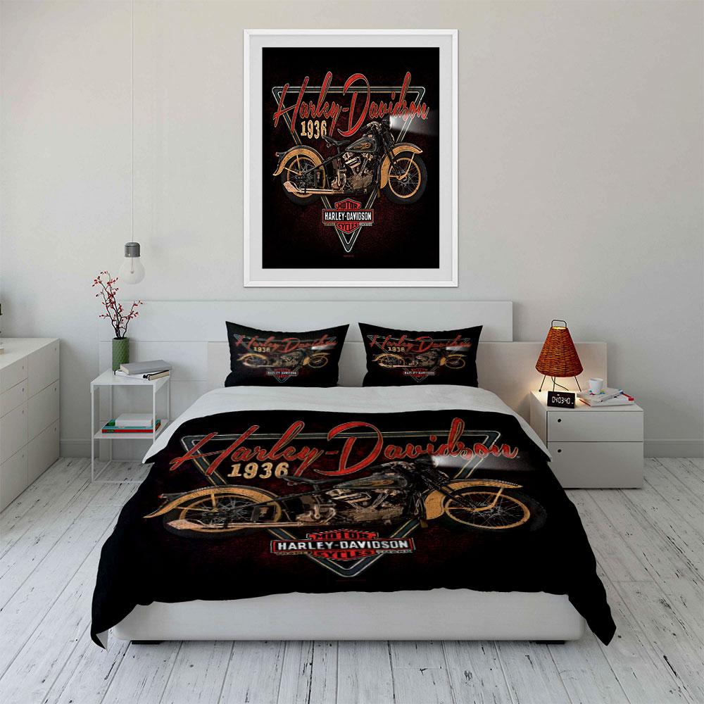 Vintage motorcycle and logo. Bedding sets Duvet cover sets Duvet covers Pillowcases(1*Duvet Cover 2*Pillowcases without duvet insert)