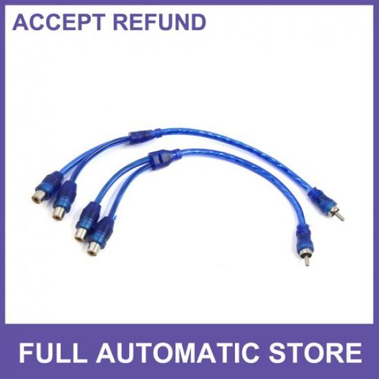 

2 шт. Чоловічий на 2 Жіночих RCA Автомобільний Підсилювач Аудіо Розгалужувач Адаптер Y-подібний Кабель Провідні Шнури