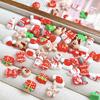 11PCS Cute Painted Snowman Gloves Resin Nail Charms 1D Cartoon Reindeer Gift Box Nail Art Decorations DIY Christmas Nail Parts
