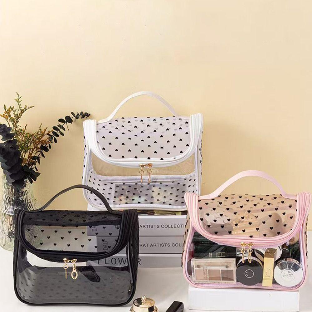 

Mesh Transparent Mesh Makeup Bag Waterproof Toiletry Bags Large Capacity Cosmetics Storage Bag