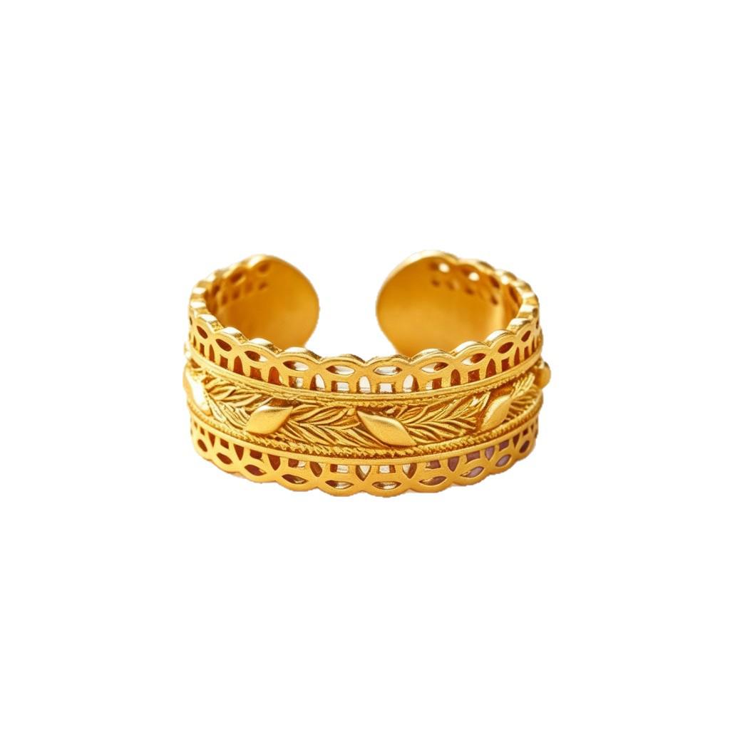 Copper-Plated Gold High Color Retention Waist Wrap Ring Bracelet with Ten Thousand Coins and Seven Grains of Rice for Attracting Wealth.