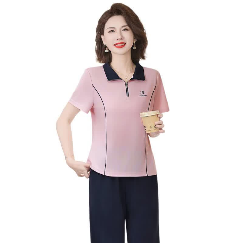 Middle-Aged Women's Summer Casual Sportswear Set