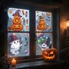 Decorative Window Posters Halloween Cartoon Cling Stickers, Ghost Pumpkin Candy Glass Decals, Self-Adhesive Removable Clings Art for Home Doors