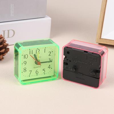 1Pc Mini Square Alarm Clock Quartz Alarm Clock Battery Operated Table Bedroom Clocks For Sleeping Studying Home Decor