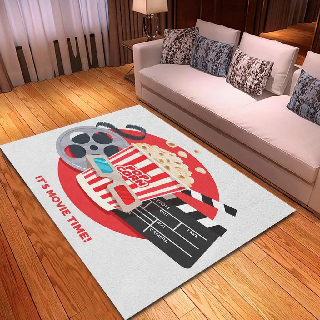 Vintage Cinema Home Movie Theater Modern Area Rugs Soft Floor Mat Non-Slip Carpets Indoor Decorative Living Room Bedroom Doormat