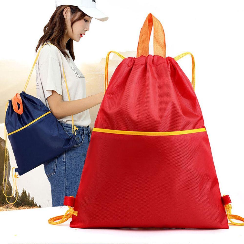 

Women Drawstring Pocket Riding Sport Drawstring Bag Outdoor Backpack Travel Bag Portable Sports Bag озеро синий