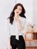 Women's White Long Sleeve Professional Shirt - Elegant Spring/Autumn Wear