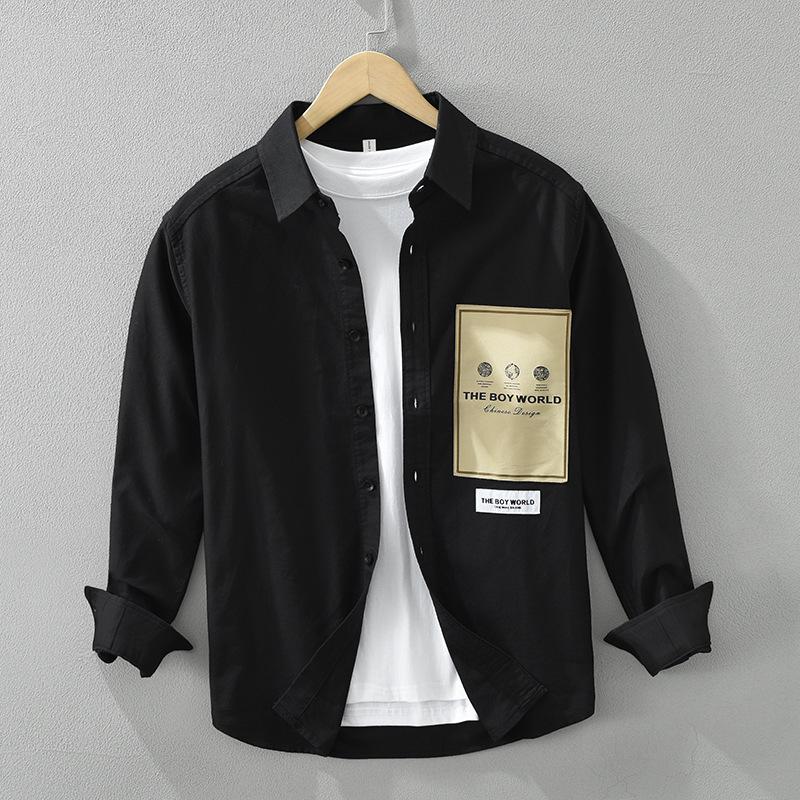 Men's Japanese Style Long-Sleeve Shirt: Youth Fashion, Casual and Loose Fit