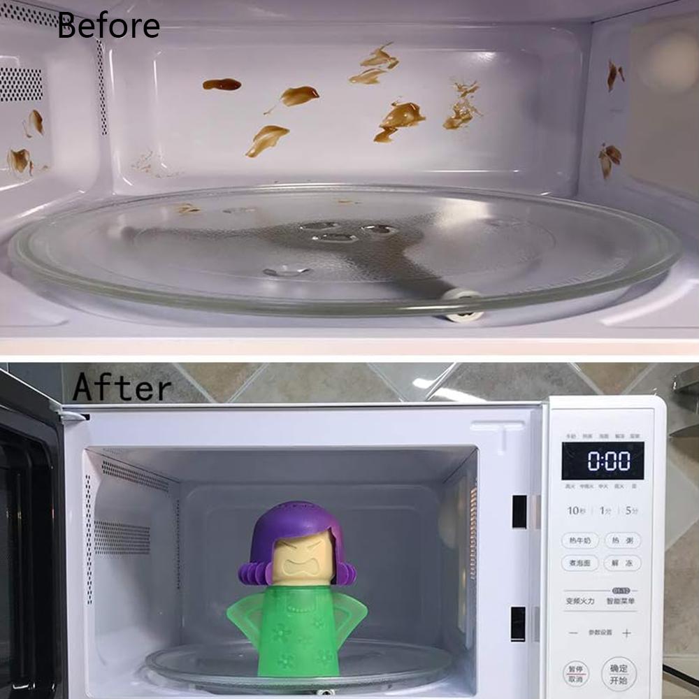 Angry Mama Microwave Oven Steam Cleaner, Just Add Vinegar and Water, Green
