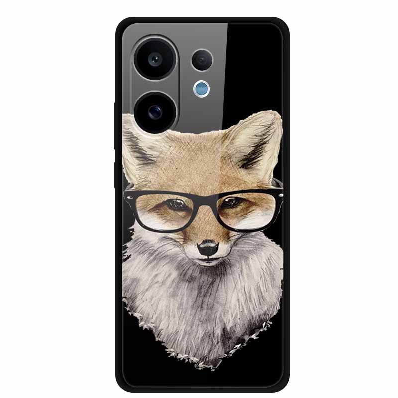 Tempered Glass Case For Vivo V60 2025 Phone Case 6.77" Cartoon Cats Hard Back Cover Soft Bumper For Vivo V60 5G Case V 60 Fundas