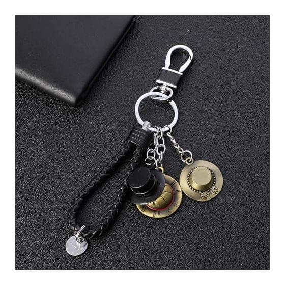 WISHOW Straw Hat Skull Bag Charm, Anime Character Metal Alloy Keychain, Popular Decorative Accessory, Cute Kawaii Gift for Fans, Durable and Stylish