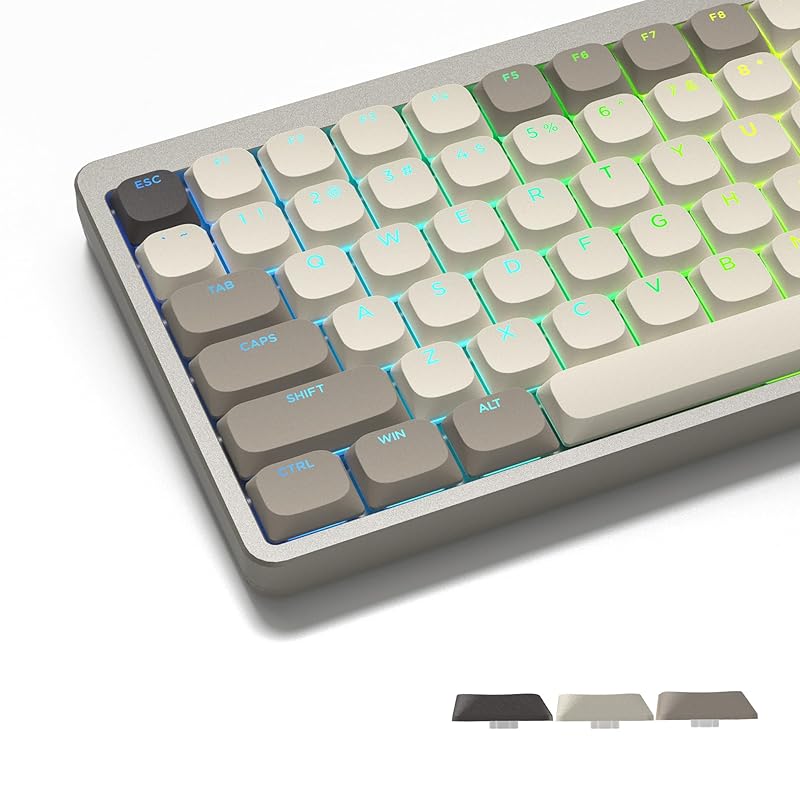 

143 keys keycap Womier low profile PBT full set 60% 65% 75% 100% Cherry Gateron MX for switch keyboard (khaki, gray)