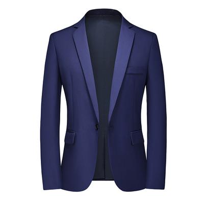 Men's Blazer Jacket Solid Color Wedding Business Casual Dress Suit Jackets Handsome Gentleman Suit Coat