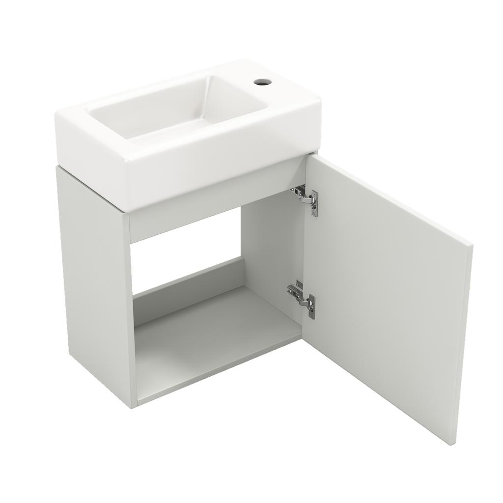 Bathroom Furniture Washbasin with Vanity Unit 46 cm, Vanity Unit, Wall-Mounted Vanity Unit, Small Guest Bathroom Furniture