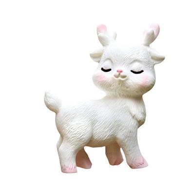 Miniature Deer Figurines Tiny Cartoon Resin Forest Animal Figures for Crafts Fairy Garden Accessories Cake Toppers
