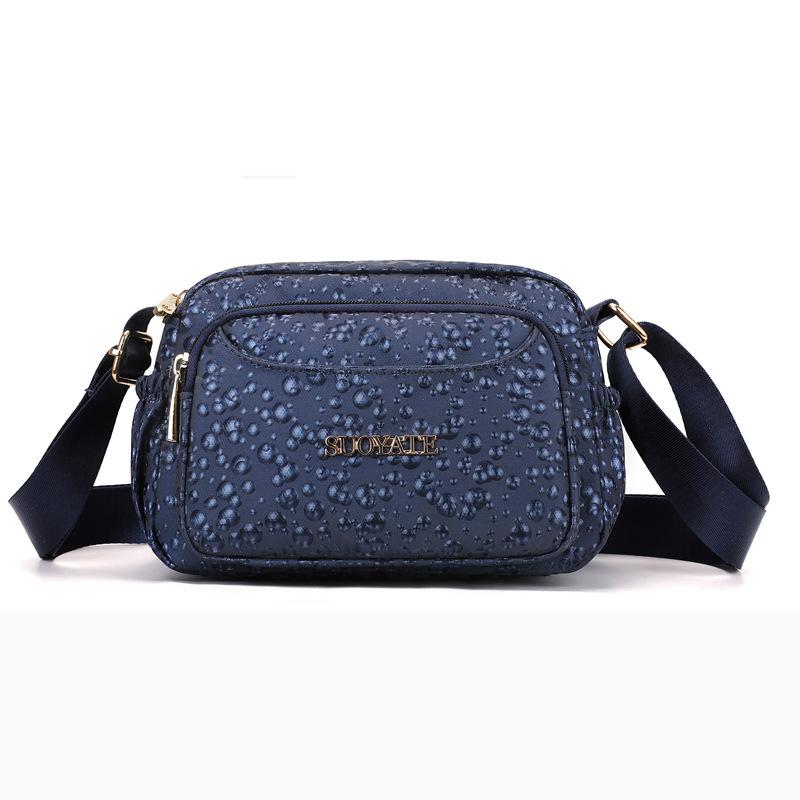 

Легкая нейлоновая сумка для мам среднего возраста, водонепроницаемая сумка через плечо, женская многослойная сумка через плечо большой вместимости темно-синий